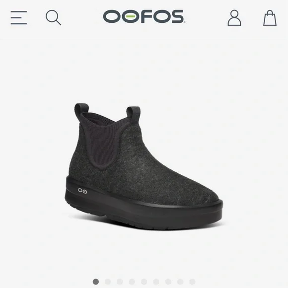 Oofos- Dark Grey Wool Boots - Picture 9 of 11